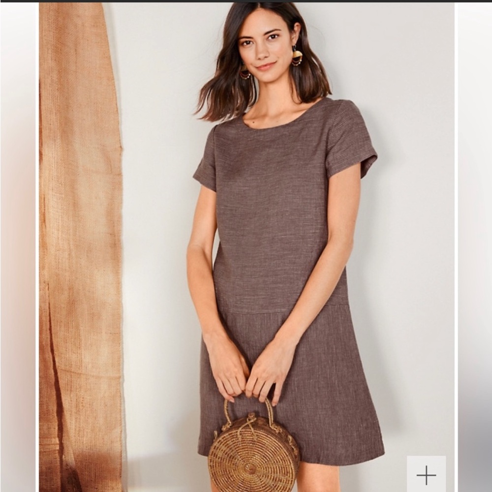 Garnet Hill Brown Short Sleeve Dress